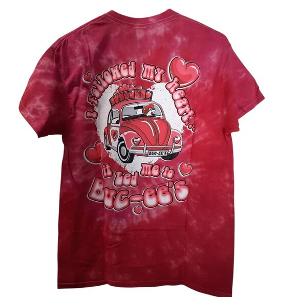 Buc-ee's Valentine's Day Tie-Dye Heart T-Shirt Womens Medium Multi S/S NWT - Picture 6 of 6
